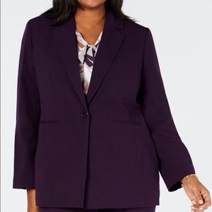 Nine West plus size one -button blazer
